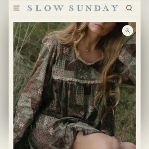 Slow Sunday Square Neck Patchwork Jessica Dress